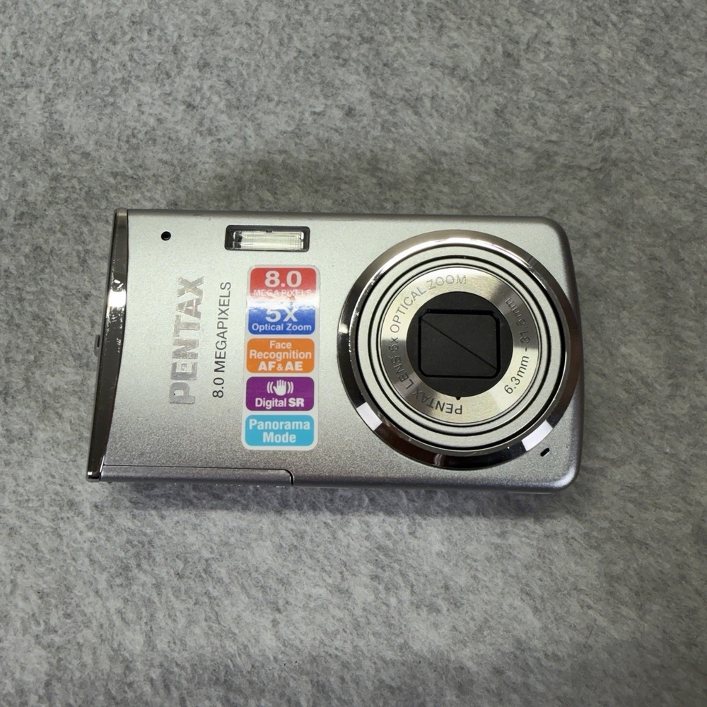 Pentax Optio M50 8.0MP Digital Camera Silver No Battery Untested Parts